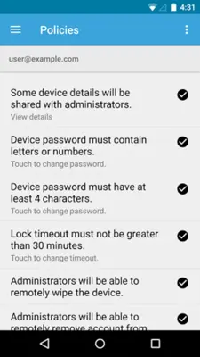 Google Apps Device Policy android App screenshot 1